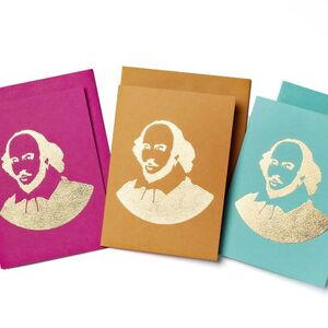 Gold Leaf Shakespeare Bust Notecard